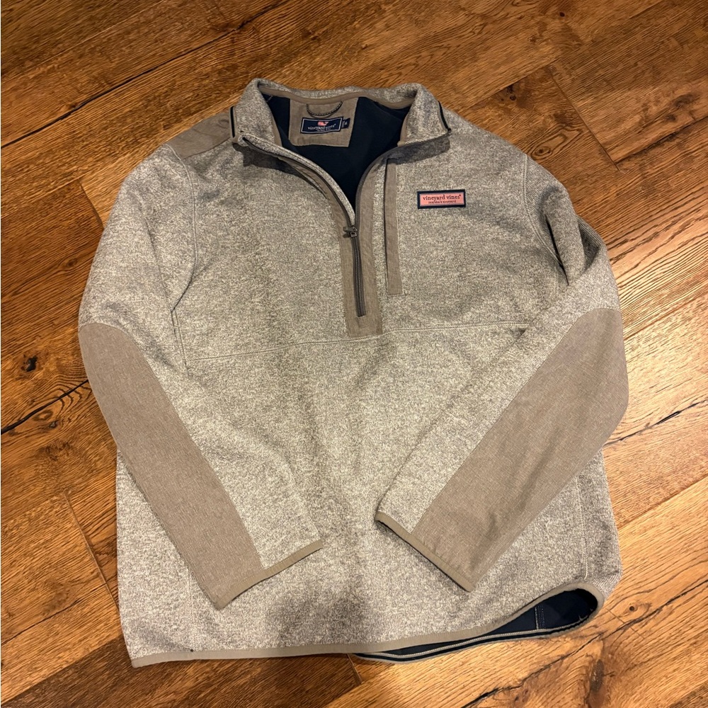 Vineyard Vines Men's Heather Gray Zip-Up Sweater